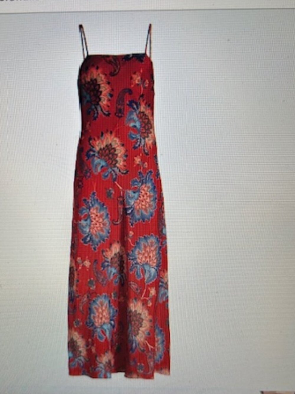 Farm Rio Luang Floral Red Multi Adjustable Spaghetti Straps Maxi Dress